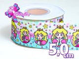 LBP06161 - Listón Estampado de 5,0 cm - Peach (por metro)