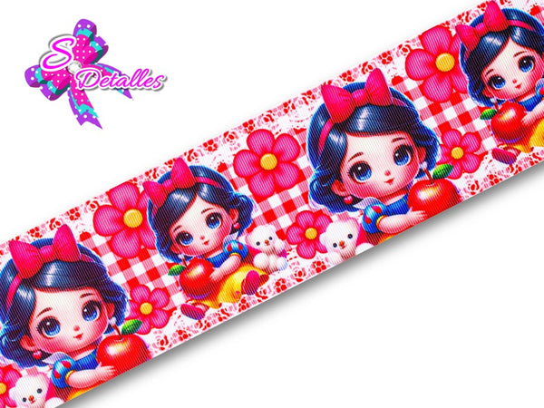 LBP07434 - Listón Impreso de 7,5 cm - Blancanieves (por metro)