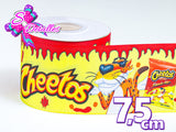 LBP07389 - Listón Impreso de 7,5 cm - Cheetos (por metro)