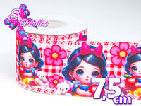 LBP07434 - Listón Impreso de 7,5 cm - Blancanieves (por metro)