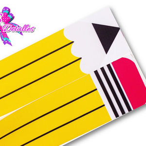 LBP07223 - Listón Estampado de 7,5 cm - Lapiz (Tira de 80 cm)
