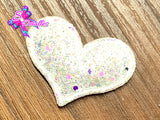 CMS30059 - Vinil Glitter de 4cm x 3cm - Corazon Blanco