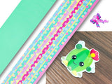 PXQ00621 - 1 Listón Estampado + 1 Listón Unicolor + 1 Resina para Moño