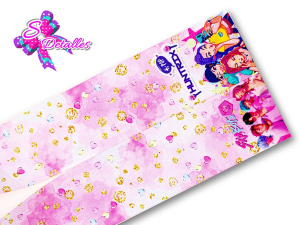 LBP07083 - Listón Estampado de 7,5 cm - Huntrix (Tira)