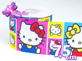 LBP07150 - Listón Impreso de 7,5 cm - Hello Kitty (por metro)