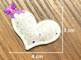 CMS30059 - Vinil Glitter de 4cm x 3cm - Corazon Blanco