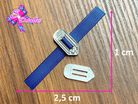 PL0011 - Pasa Listón Acrílico de 1cm x 2,5cm - Creyon Plata (Abertura de 1 cm)