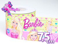 LBP07121 - Listón Impreso de 7,5 cm - Barbie (por metro)