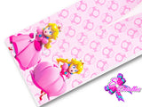 LBP07332 - Listón Estampado de 7,5 cm - Princesa Peach (Tira de 80 cm)
