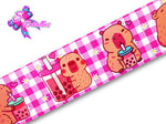 LBP07125 - Listón Estampado de 7,5 cm - Capibara (por metro)