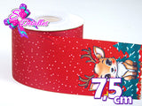LBP27436 - Listón Estampado de 7,5 cm - Navidad (por metro)