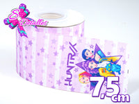 LBP07082 - Listón Estampado de 7,5 cm - Huntrix (Tira)