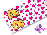 LBP07156 - Listón Estampado de 7,5 cm - Capibara (Tira de 83 cm)