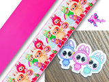 PXQ00625 - 1 Listón Estampado + 1 Listón Unicolor + 1 Resina para Moño
