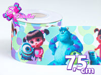 LBP07282 - Listón Impreso de 7,5 cm - Monster Inc (por metro)