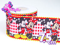 LBP07316 - Listón Impreso de 7,5 cm - Mickey (por metro)