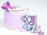 LBP07086 - Listón Estampado de 7,5 cm - Tenis Tralalero (por tira de 89 cm)