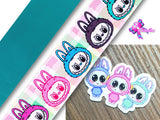 PXQ00626 - 1 Listón Estampado + 1 Listón Unicolor + 1 Resina para Moño