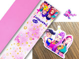 PXQ00026 - 1 Listón Estampado + 1 Listón Unicolor + 1 Resina para Moño