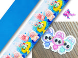 PXQ00627 - 1 Listón Estampado + 1 Listón Unicolor + 1 Resina para Moño