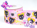 LBP07249 - Listón Estampado de 7,5 cm - Chococat (por metro)