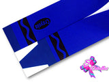 LBP07112 - Listón Estampado de 7,5 cm - Crayola Azul (Tira de 81 cm)