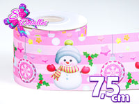 LBP27425 - Listón Estampado de 7,5 cm - Navidad (por metro)