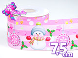 LBP27425 - Listón Estampado de 7,5 cm - Navidad (por metro)