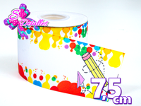LBP07195 - Listón Estampado de 7,5 cm - Clases (Tira de 81cm)
