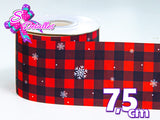 LBP27482 - Listón Estampado de 7,5 cm - Navidad (por metro)