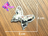 CMS20025 - Mariposa Lentejuela de 5cm x 4cm - Plata