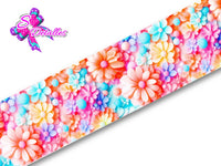 LBP07019 - Listón Impreso de 7,5 cm - Flores (por metro)