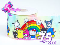 LBP07111 - Listón Impreso de 7,5 cm - Sanrio (por metro)