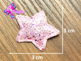CMS30067 - Vinil Glitter de 3cm x 3cm - Estrella Rosa
