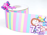 LBP07442 - Listón Estampado de 7,5 cm - Lara Campos (por tira)