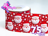 LBP27468 - Listón Estampado de 7,5 cm - Navidad (por metro)