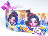 LBP07067 - Listón Impreso de 7,5 cm - Blancanieves (por metro)