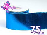 LBM07017 - Listón Metalico Liso de 7,5 cm - Azul Rey (por metro)
