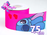 LBP07378 - Listón Estampado de 7,5 cm - Lilo y stitch (por tira)