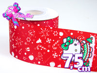 LBP27442 - Listón Estampado de 7,5 cm - Navidad (Tira)