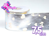 LBM07018 - Listón Metalico Liso de 7,5 cm - Plata (por metro)