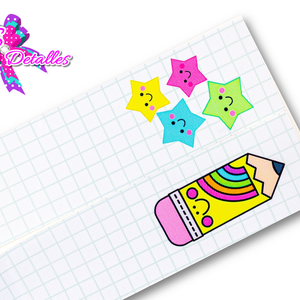 LBP07090 - Listón Estampado  de 7,5 cm - Clases (Tira de 82 cm)