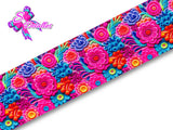 LBP07068 - Listón Impreso de 7,5 cm - Flores (por metro)