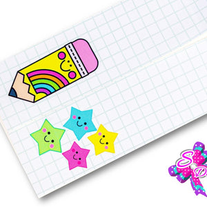 LBP07090 - Listón Estampado  de 7,5 cm - Clases (Tira de 82 cm)