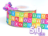 LBP06055 - Listón Impreso de 5,0 cm - Letras (por metro)