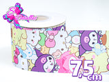 PXQ00154 - 1 Listón Estampado + 1 Listón Unicolor + 1 Resina para Moño