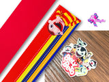 PXQ00238 - 1 Listón Estampado + 1 Listón Unicolor + 1 Resina para Moño