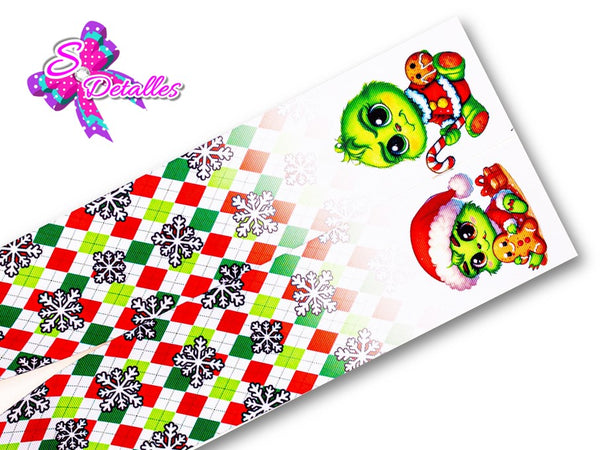 LBP27444 - Listón Estampado de 7,5 cm - Navidad (Tira)