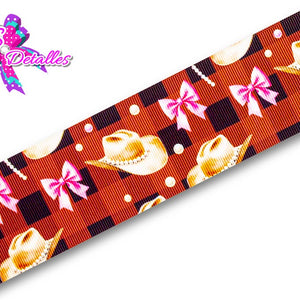 LBP06033 - Listón Estampado de 5,0 cm - Vaquera (por metro)