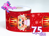 LBP27472 - Listón Estampado de 7,5 cm - Navidad (por metro)